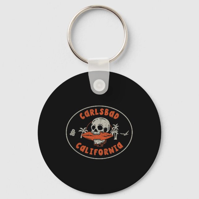 Chaveiro Carlsbad California Ca Skull Surf Tatuagem Front&a (Frente)