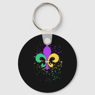 Chaveiro Carnaval Fleur De Lis Salpico De Tinta Nola