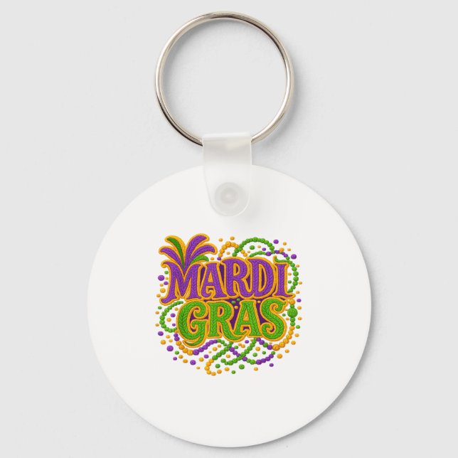 Chaveiro Carnaval Mardi Gras Terça-feira Gorda Gancho de Tr (Frente)