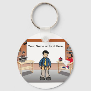 Chaveiro Carpinteiro Personalizado, Handyman - Cartoon Masc