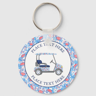 Chaveiro Carrinho de Golfe Caranguejos Patrióticos Elegante