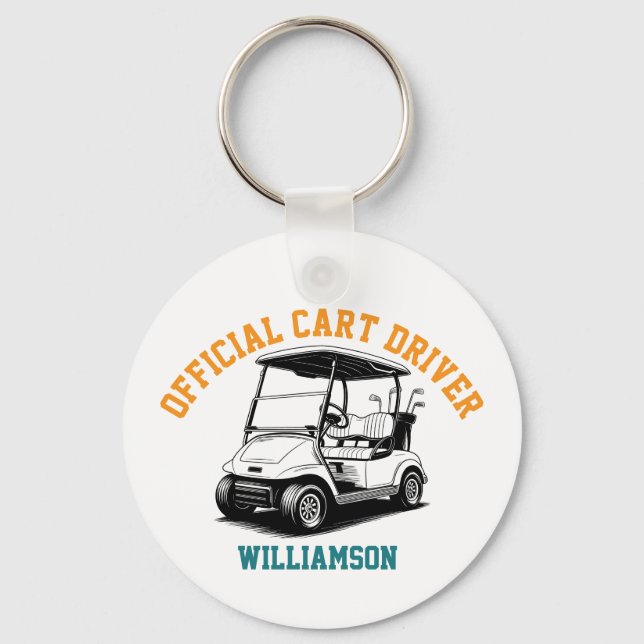 Chaveiro Carrinho de Golfe Engraçado Personalizado (Frente)