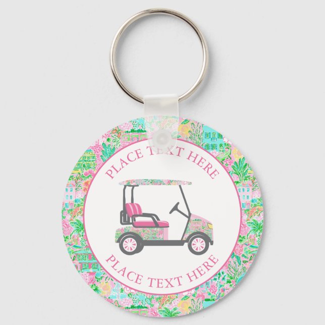 Chaveiro Carrinho de Golfe Preppy Palm Beach (Frente)
