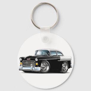 Chaveiro Carro 1955 Preto-Branco de Chevy Belair
