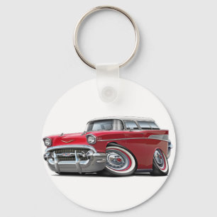 Chaveiro Carro 1957 Vermelho-Branco do nómada de Chevy