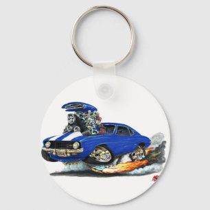 Chaveiro Carro 1969 Azul-Branco de Camaro Z28