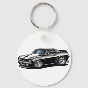 Chaveiro Carro 1969 Preto-Branco de Camaro SS