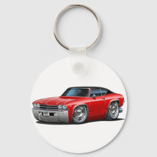 Chaveiro Carro 1969 superior Vermelho-Preto de Chevelle