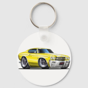 Chaveiro Carro 1970 Amarelo-Branco de Chevelle