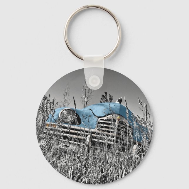 Chaveiro carro azul vintage (Frente)