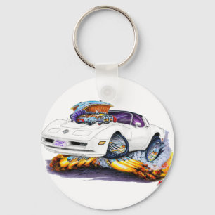 Chaveiro Carro Branco Corvette 1980-82
