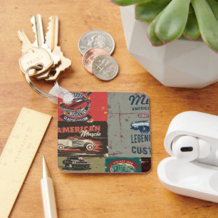 Chaveiro Carro Clássico de Grunge Retroativo