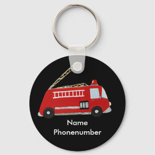 Chaveiro Carro de bombeiros no estilo vermelho do vintage