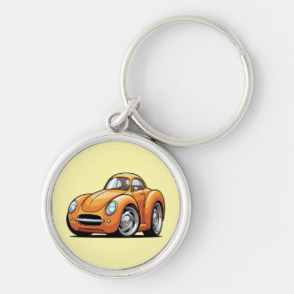 Chaveiro Carro de Desenho Animado Laranja Clássico