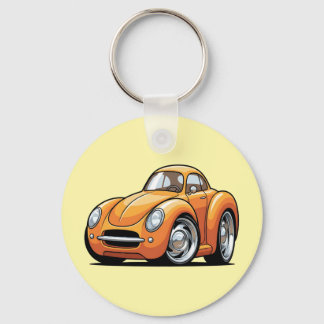 Chaveiro Carro de Desenho Animado Laranja Clássico