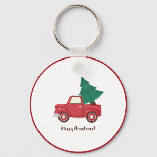 Chaveiro Carro de Natal Moderno e Feliz com árvore de Natal