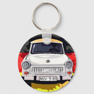 Chaveiro Carro de Trabant e bandeira alemão, muro de Berli