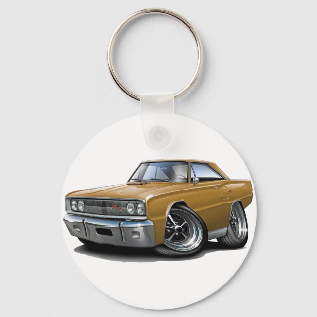 Chaveiro Carro Dourado Coronet RT 1967 (Frente)
