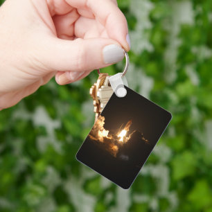 Chaveiro Carro espacial Terra nave espacial Noite Canva