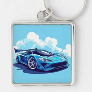 Chaveiro Carro Esportivo Azul Sob Céu Limpo