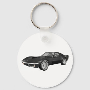 Chaveiro Carro Esportivo Corvette 1970: Fim Negro