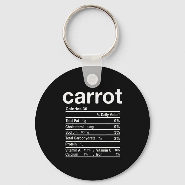 Chaveiro Carrot Nutrition Facts Funny Thanksgiving Christma (Frente)