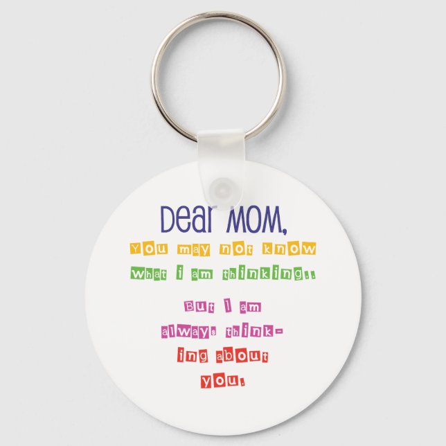 Chaveiro Carta de amor para a mãe (Frente)