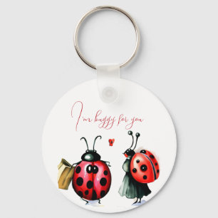 Chaveiro Cartão de Dia de os namorados Ladybug