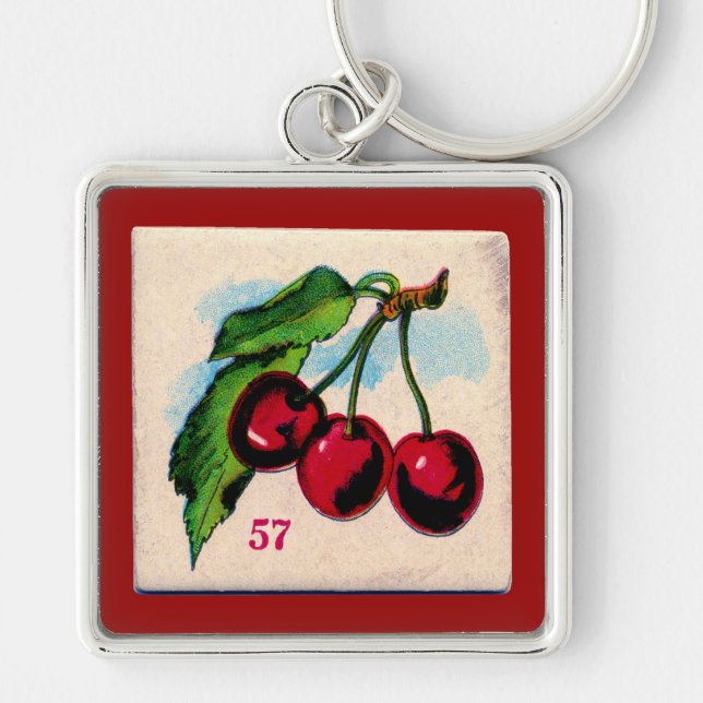Chaveiro Cartão de Jogo Vintage Cherries (Frente)