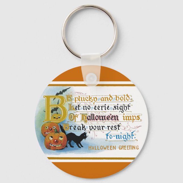 Chaveiro Cartão de Vintage Halloween (Frente)