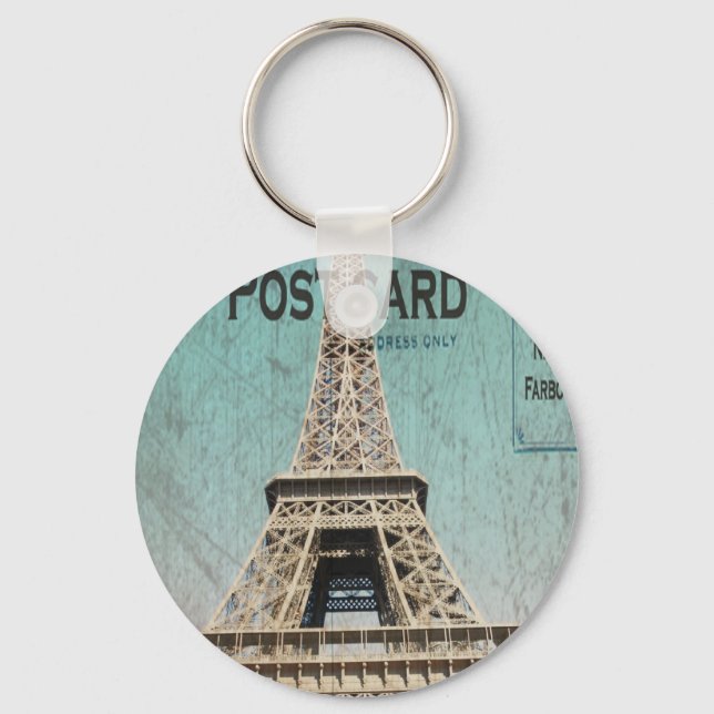Chaveiro Cartão-postal da Torre Elfa de Paris (Frente)