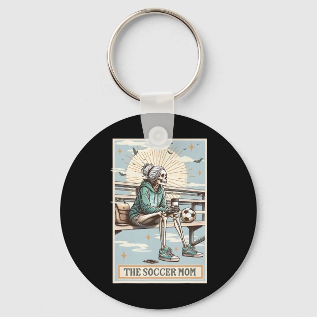 Chaveiro Cartão Tarot de Futebol Mãe Retro Esqueleto de Fut (Frente)