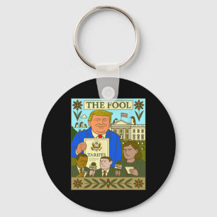 Chaveiro Cartão Tarot de Trump O Louco Impõe Tarifa Sobre P