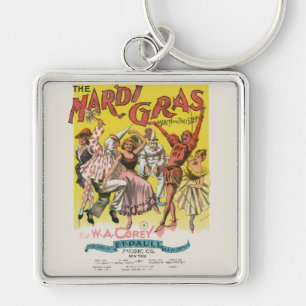 Chaveiro Cartaz Antigo Amarelo do Mardi Gras