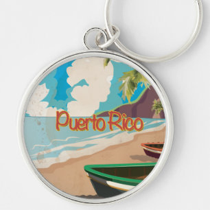 Chaveiro Cartaz de Viagem Antigo de Porto Rico