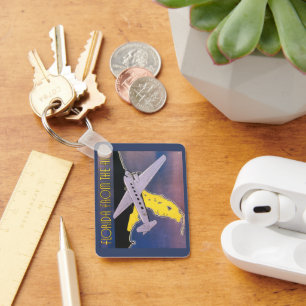 Chaveiro Cartaz de Viagem Antigo, Flórida do Ar Avião