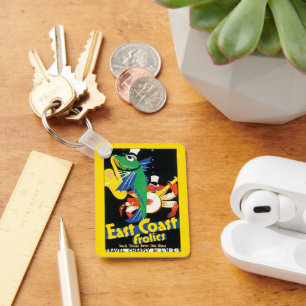 Chaveiro Cartaz de Viagem Antigo, Frutas do Litoral da Cost