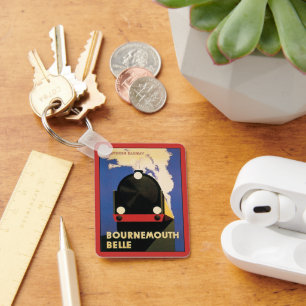 Chaveiro Cartaz de Viagem Antigo, Trem Bournemouth Belle