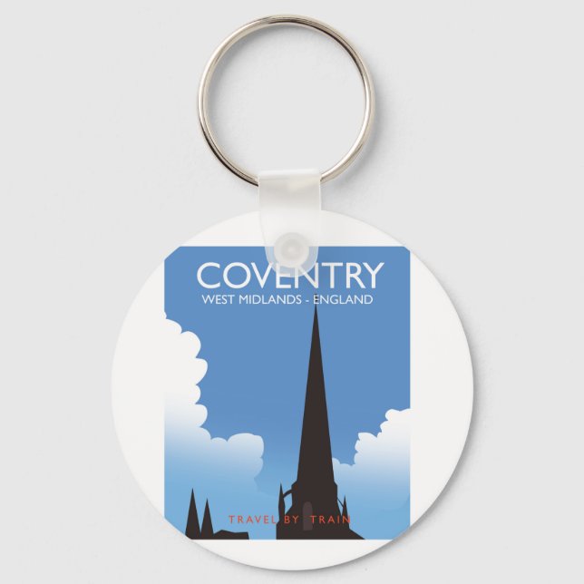 Chaveiro Cartaz de viagem de trem de Coventry West Midlands (Frente)
