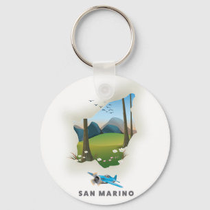 Chaveiro Cartaz de viagem ilustrado de San Marino.