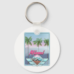 Chaveiro Cartaz de viagem vintage Miami Flórida