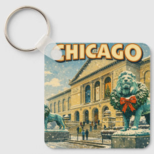 Chaveiro Cartaz do Instituto de Arte de Chicago no inverno