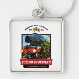 Chaveiro Cartaz Retro da Locomotiva a Vapor Flying Scotsman