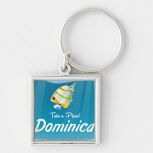 Chaveiro Cartaz retro do viagem de Dominica