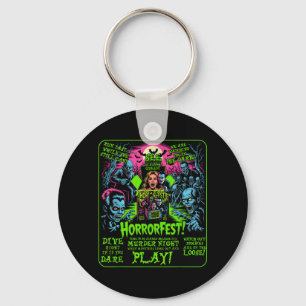 Chaveiro Cartaz Vintage Horrorfest Filme de Halloween Velho