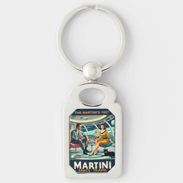 Chaveiro Cartazes de Viagens Espaciais Martini de 1957 (Frente)