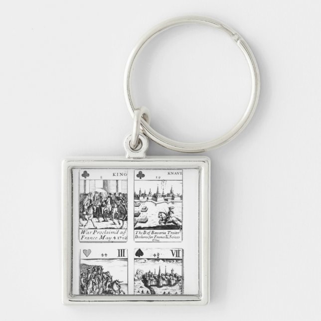 Chaveiro Cartões de jogo que comemoram (Frente)