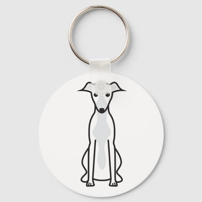 Chaveiro Cartografia de Cachorro de Whippet (Frente)