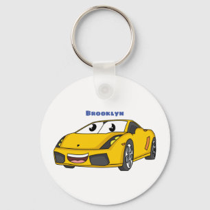 Chaveiro Cartografia de carro esportivo amarelo e bonito