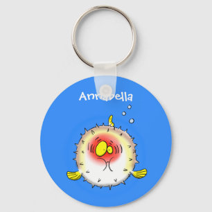 Chaveiro Cartografia de peixe-porco-espinho engraçado